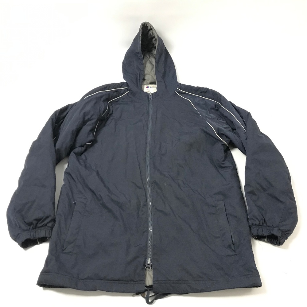 Champion Men's Winter Jacket Hooded Zip-Up Navy S